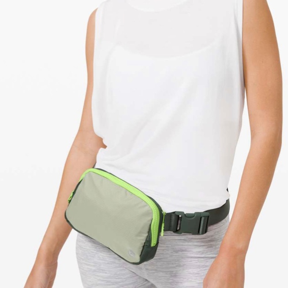 lululemon Olive Green and Light Lime Crossbody Belt Bag original hardware - Picture 5 of 10